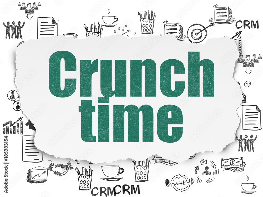 Finance concept: Crunch Time on Torn Paper background