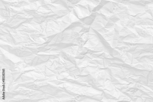 White crumpled paper background and texture, Wrinkled creased paper white abstract