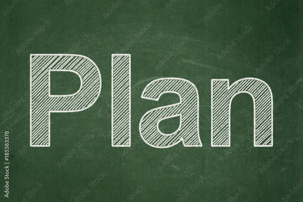 Finance concept: Plan on chalkboard background Finance concept: Plan on chalkboard background