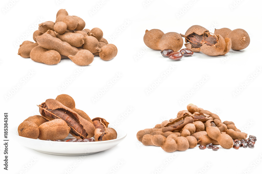 Group of Tamarind close-up isolated on white background Group of Tamarind close-up isolated on white background
