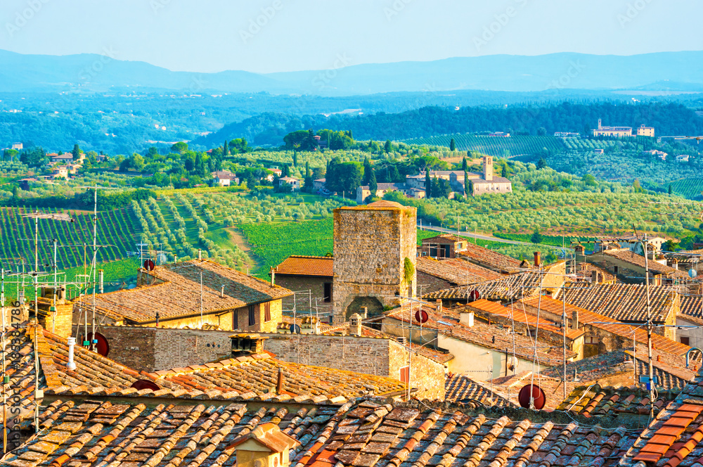 San Gimignano medieval town in Tuscany, Italy