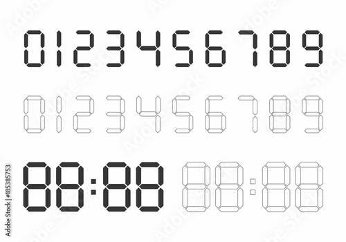 Set of digital numbers