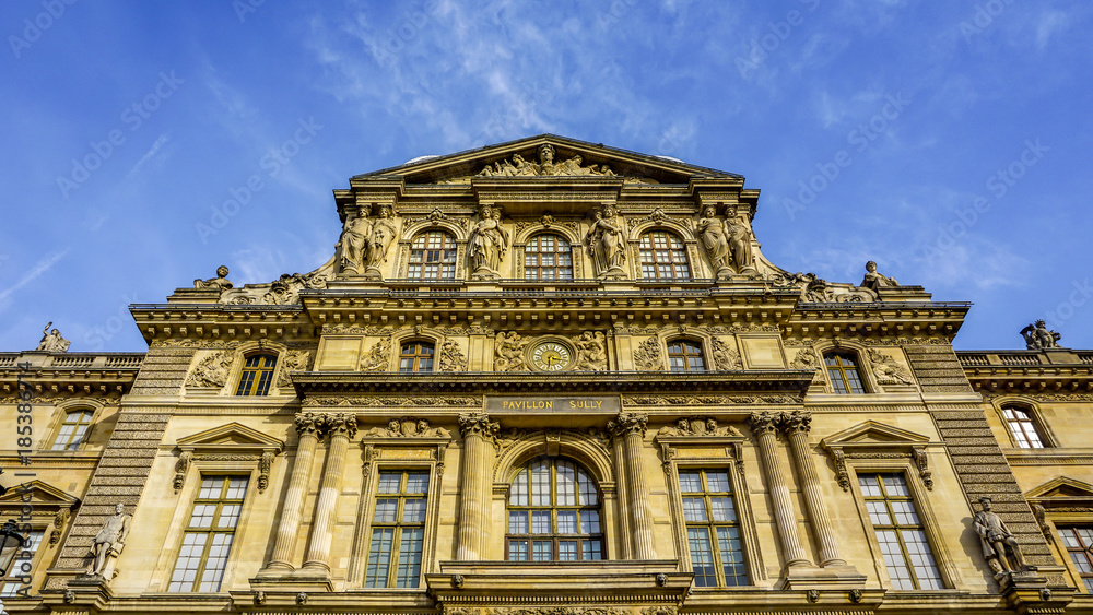 Louvre building in Paris, France