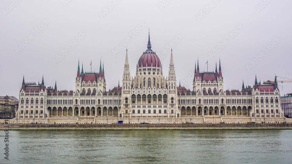 Parliament buildings in Budapest, Hungary