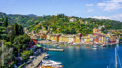 View down on Portofino, Italy