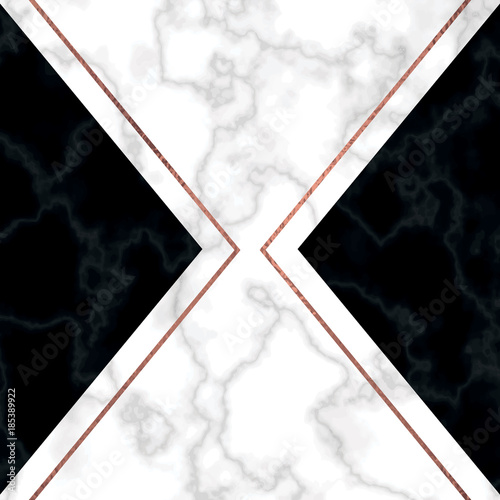 Marble Texture Vector Background with rose gold lines