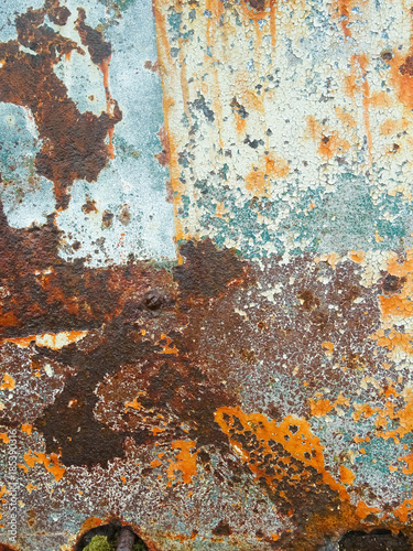 Old rusty blue metal sheet