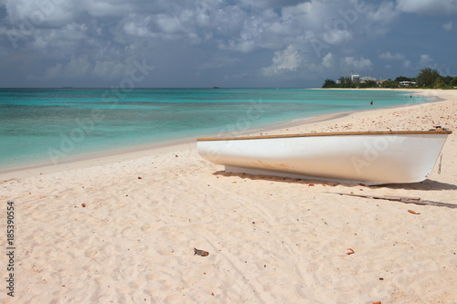 Boat, beach and sea. Bridgetown, Barbados © photobeginner