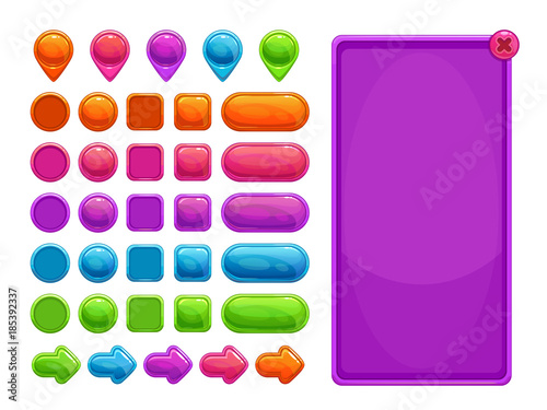 Cute colorful abstract assets for game or web design.