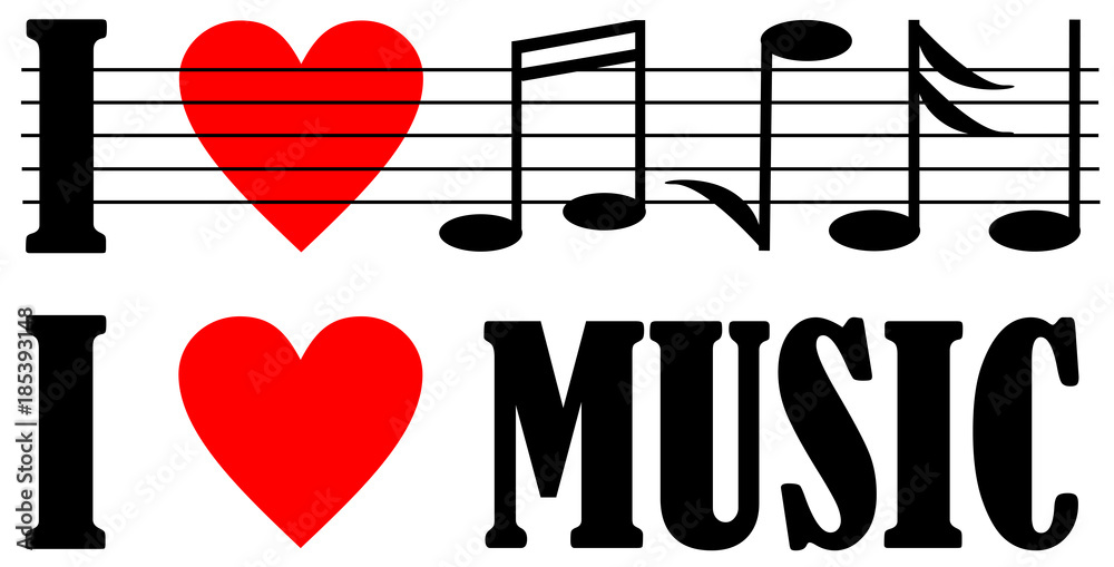 i love music vector eps 10