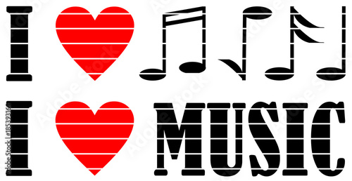 i love music vector eps 10