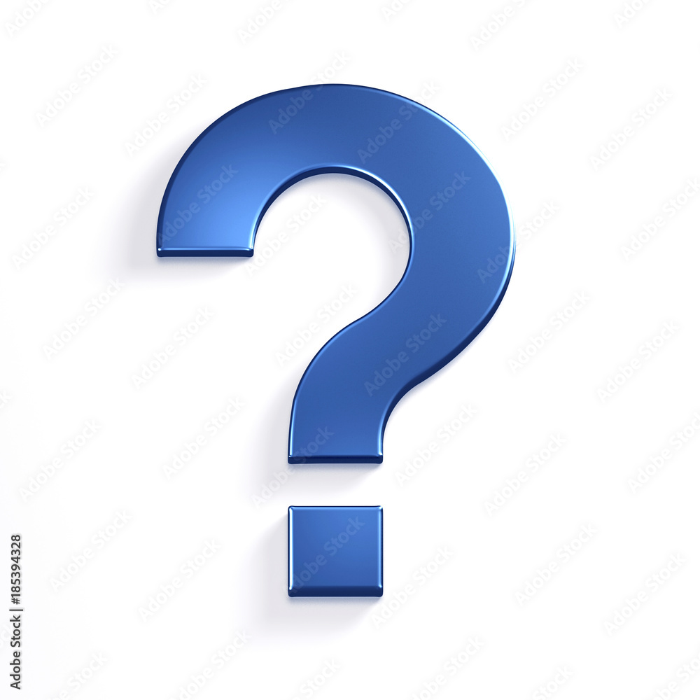 Question Mark in Blue Color Symbol in Style. 3D Rendering Illustration Question Mark in Blue Color Symbol in Style. 3D Rendering Illustration
