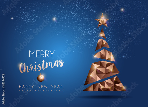 Christmas and new year luxury pine tree card