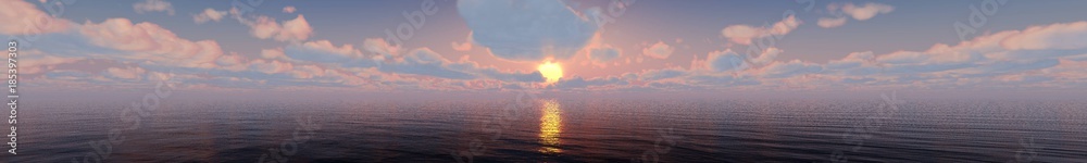 sea sunset.
panorama of the sea landscape during sunset with clouds in the sky.

