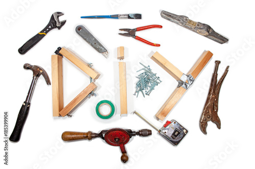 Wallpaper Mural D.I.Y. Do it yourself sign with selection of handyman tools Torontodigital.ca