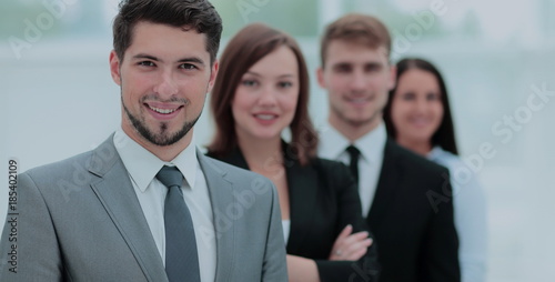 Group of successful business people looking confident