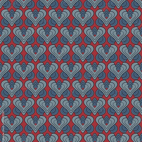 Seamless vector illustration of a Valentine's day background. Pattern of abstract decorative hearts