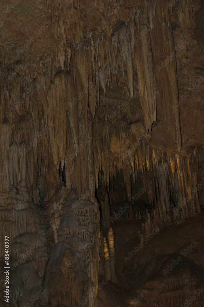 caverns with stalactites and stalagmites