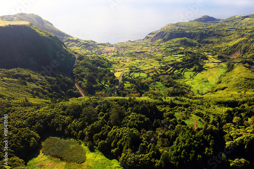 Idyllic summer landscape on the Island of Flores, Azores, Portugal, Europe