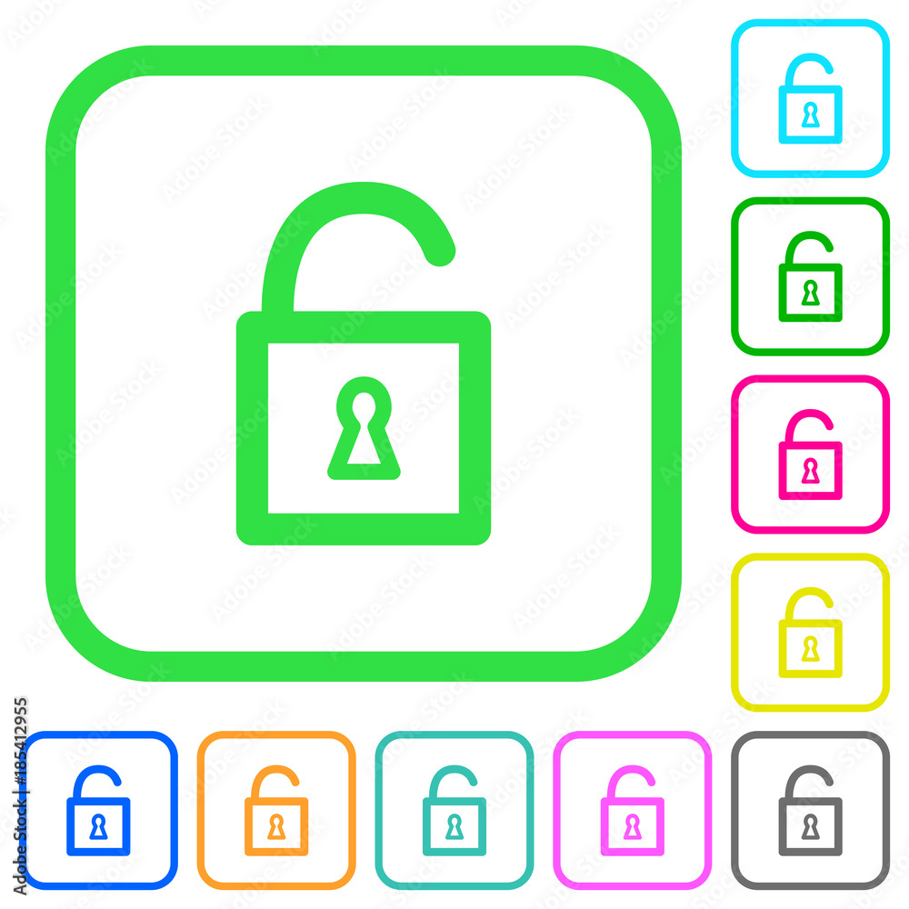 Unlocked padlock with keyhole vivid colored flat icons icons Unlocked padlock with keyhole vivid colored flat icons icons