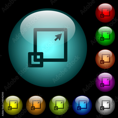 Maximize window icons in color illuminated glass buttons
