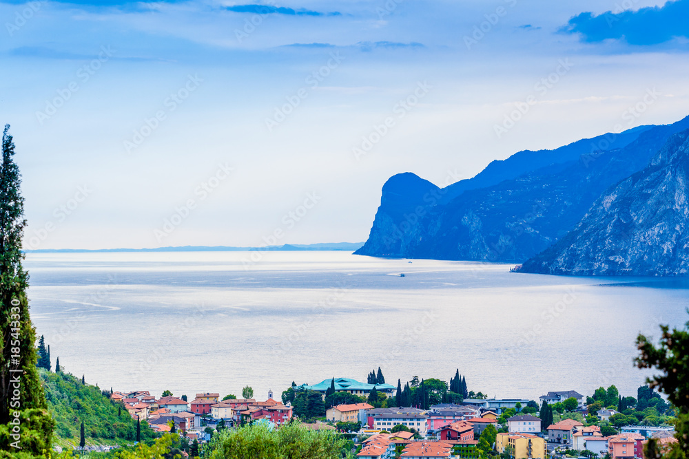 View of the beautiful Lake Garda .Riva del Garda