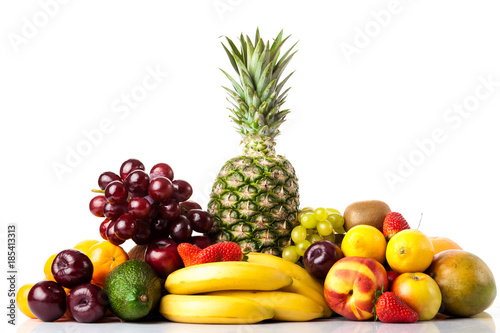 tropical fruits. fruits isolated on white. Ripe fruit