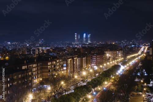 Wallpaper Mural Madrid Spain, panoramic Cityscape in the night Torontodigital.ca