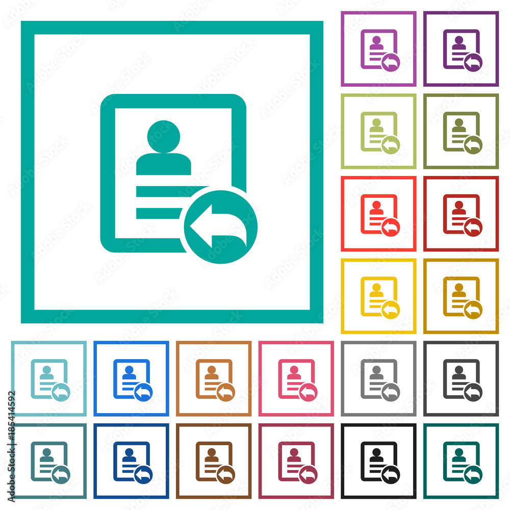 Reply contact flat color icons with quadrant frames Reply contact flat color icons with quadrant frames