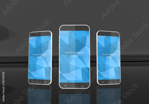 3 Screen Smartphone MockUp