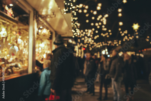 Christmas market stalls and shopping in Cologne, Germany - Köln xmas markets scene - Christmas shopping and fairy ambiance, Germany, December 2017