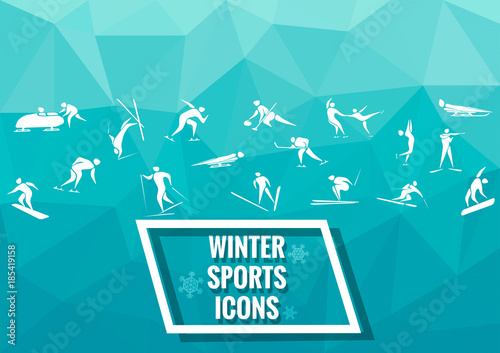 New sports icons and sports symbols, winter sports