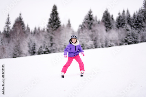 girl in ski school