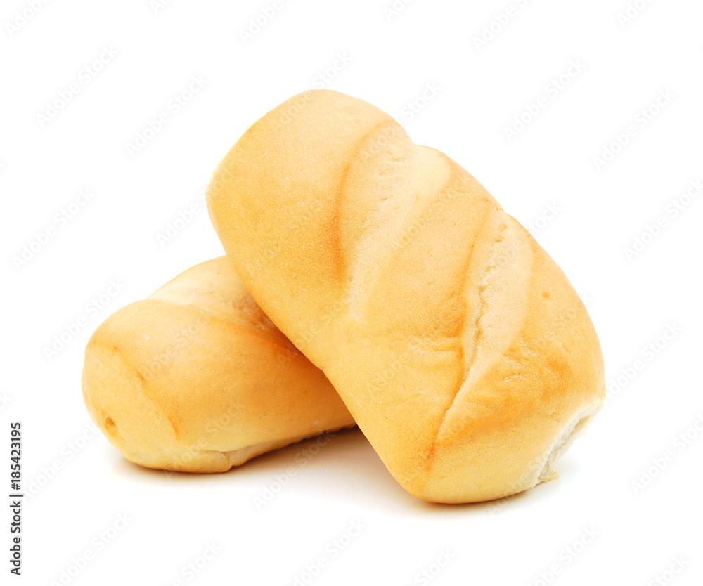 French rolls on a white background