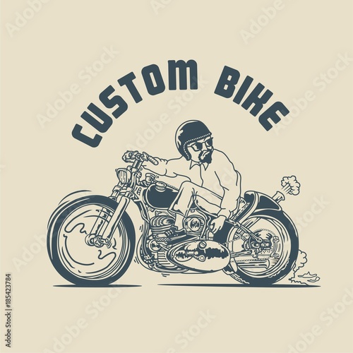 Fotografia, Obraz man riding a custom bike