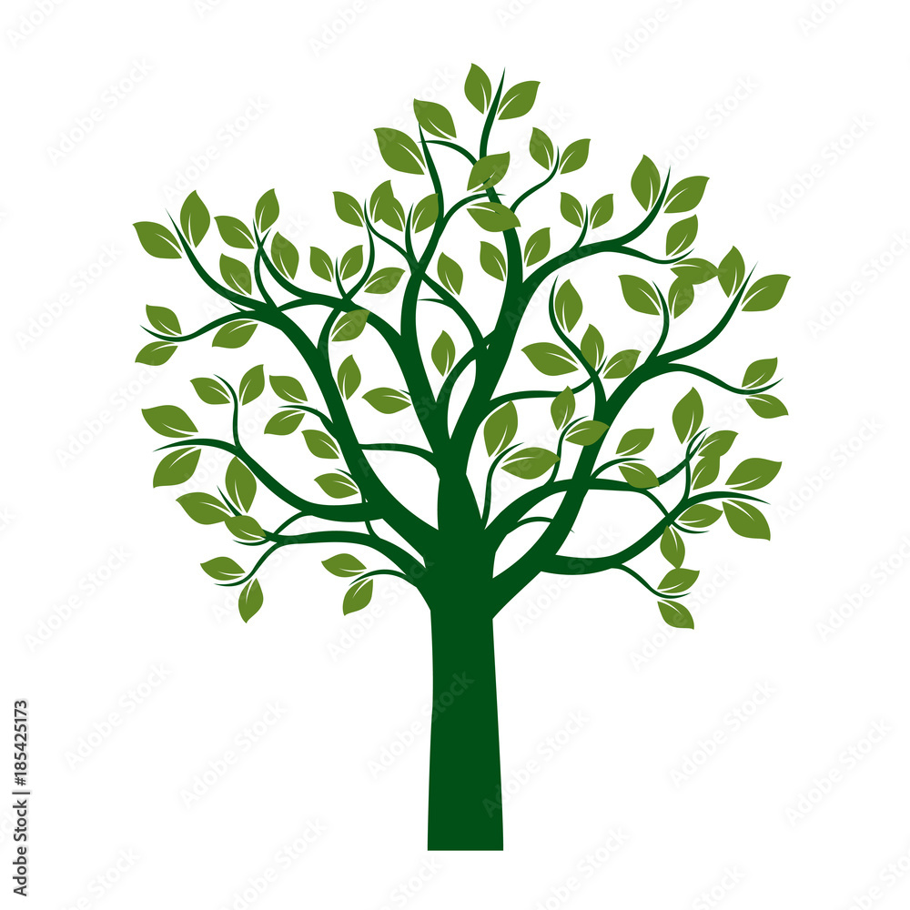 Green Spring Tree. Vector Illustration. Green Spring Tree. Vector Illustration.
