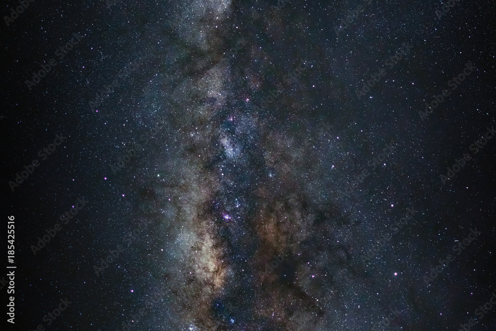 Fototapeta premium The center of milky way galaxy with stars and space dust in the universe