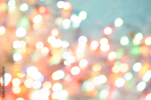 Christmas lights bokeh blurred out of focus background