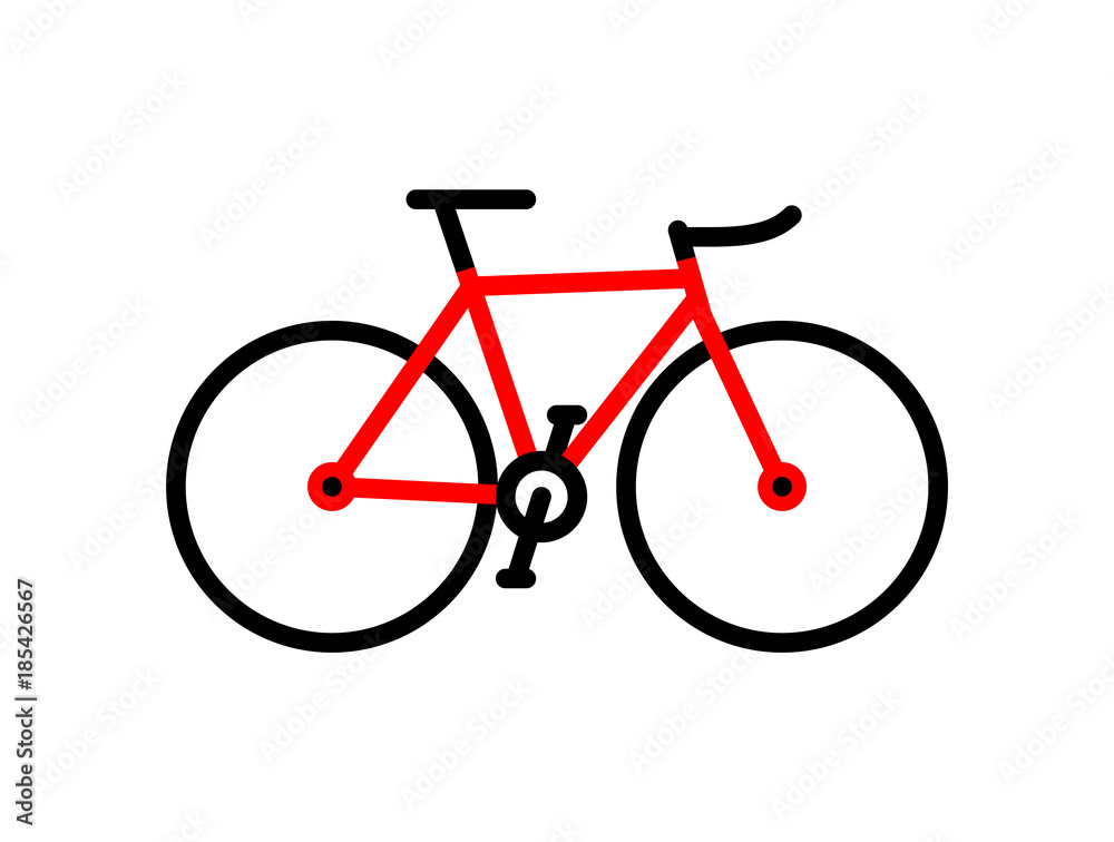 Red Bicycle. Simple Flat Design Vector Illustration Of A Bike. Stock ベクター |  Adobe Stock