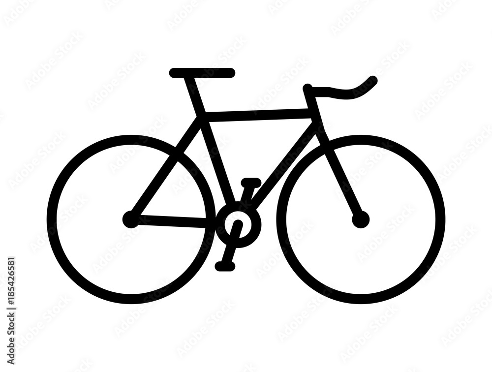 Simple Bicycle Silhouette. Simple Vector Illustration Of A Bike. Stock  Vector | Adobe Stock