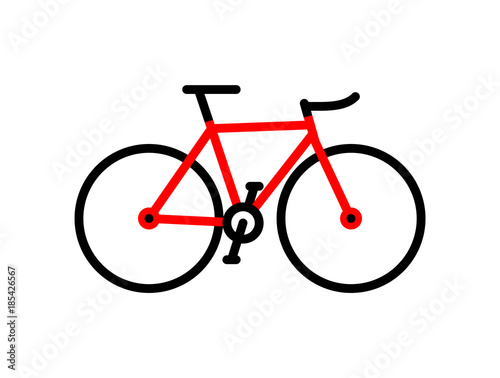 Red Bicycle. Simple Flat Design Vector Illustration Of A Bike. Stock Vector | Stock