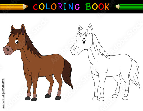 Find the correct picture, education game for children. Horse in the farm