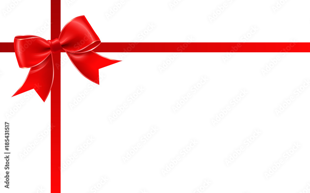 Premium Vector  Thin red ribbon with bow