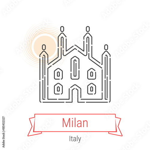 Milan, Italy Vector Line Icon