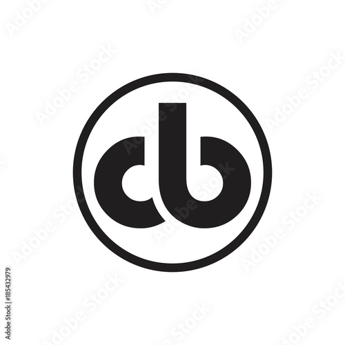 initial letter cb in a circle logo vector