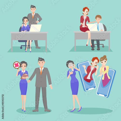 business people with bullying problem