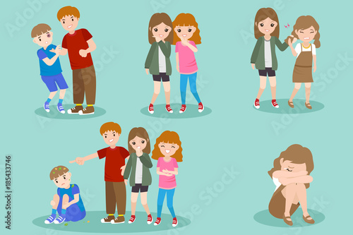cartoon people with bullying problem