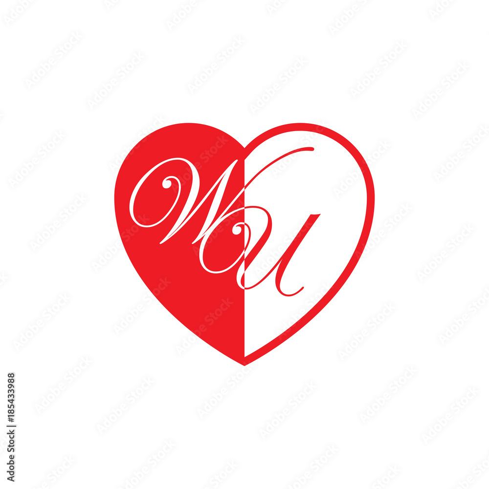 initial two letter love half shape initial two letter love half shape