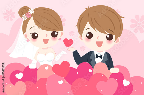 cartoon wedding people