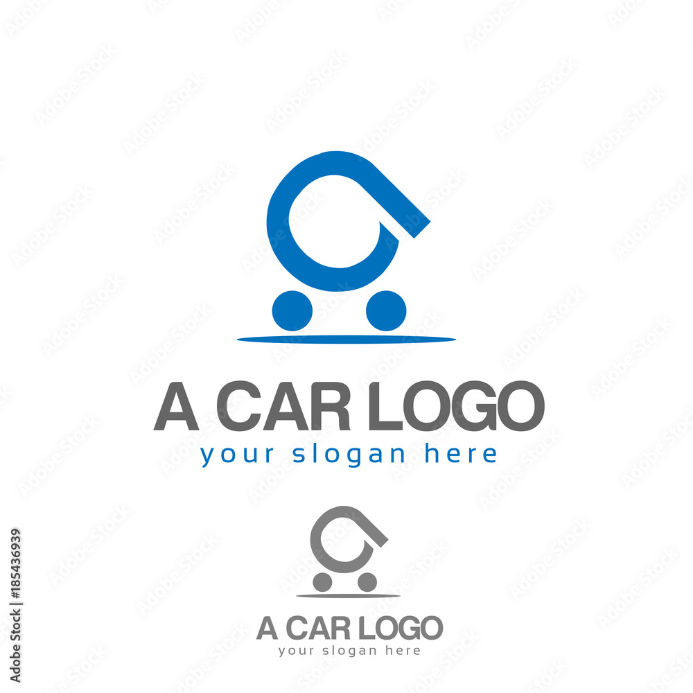 A car logo. A letter logo vector. Flat logo design. A car logo. A letter logo vector. Flat logo design.